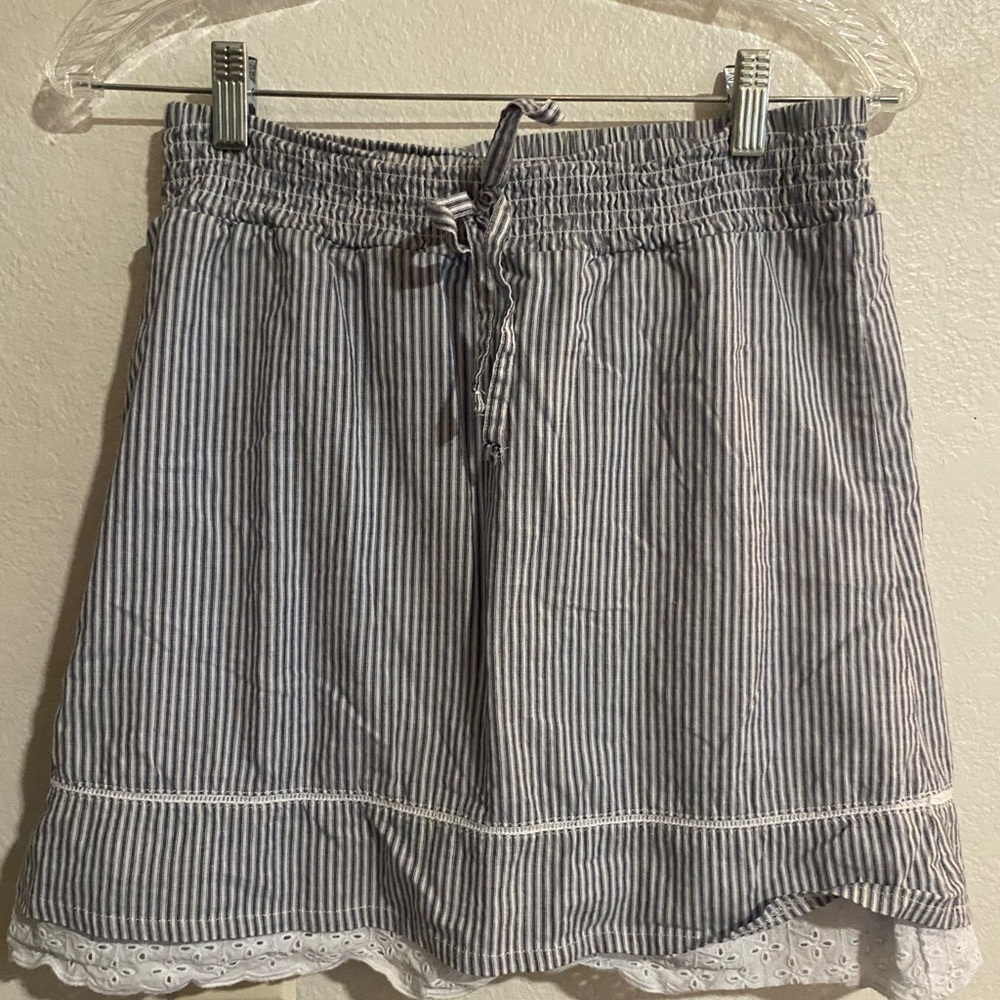 Maurices Navy and White Striped Mini Skirt
